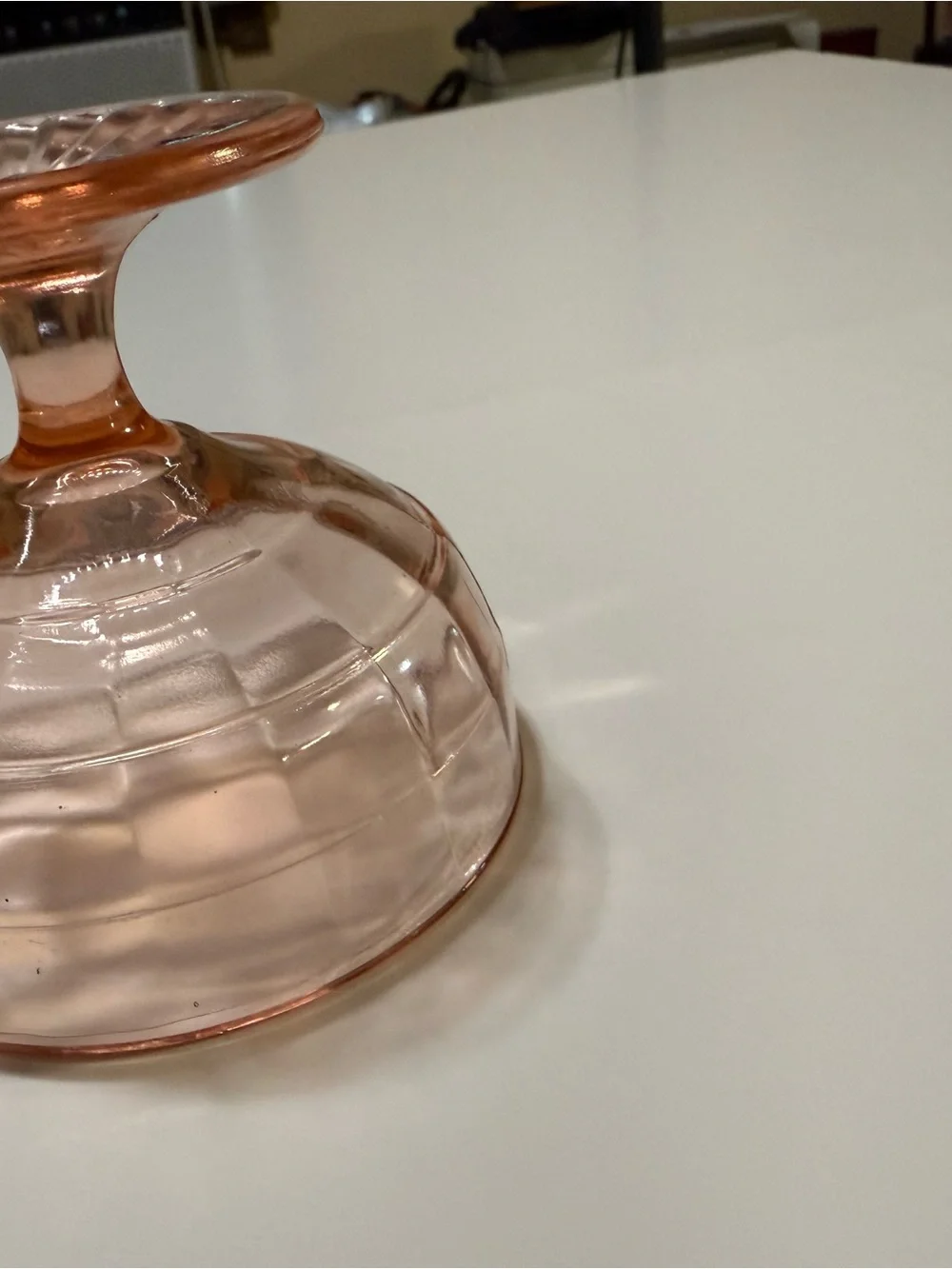 1930s depression  Glass Dessert Coupe - Elegant Pink Glassware